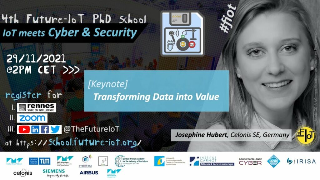 4th Future-IoT: Josephine Hubert (Celonis) – Keynote on “Transforming Data into Value”